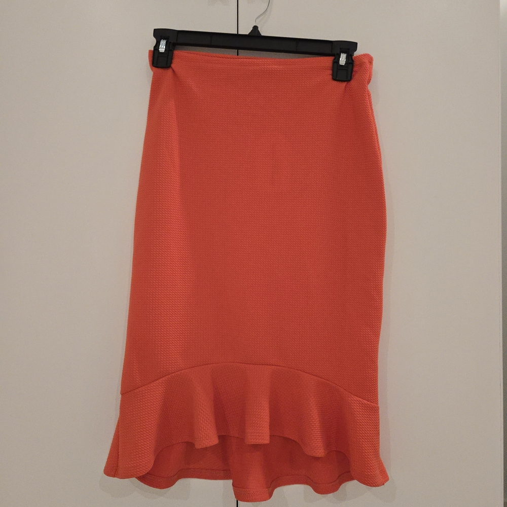 NWT Rove & Roam Coral Ruffle Hem Midi Skirt Size Small – Made in USA